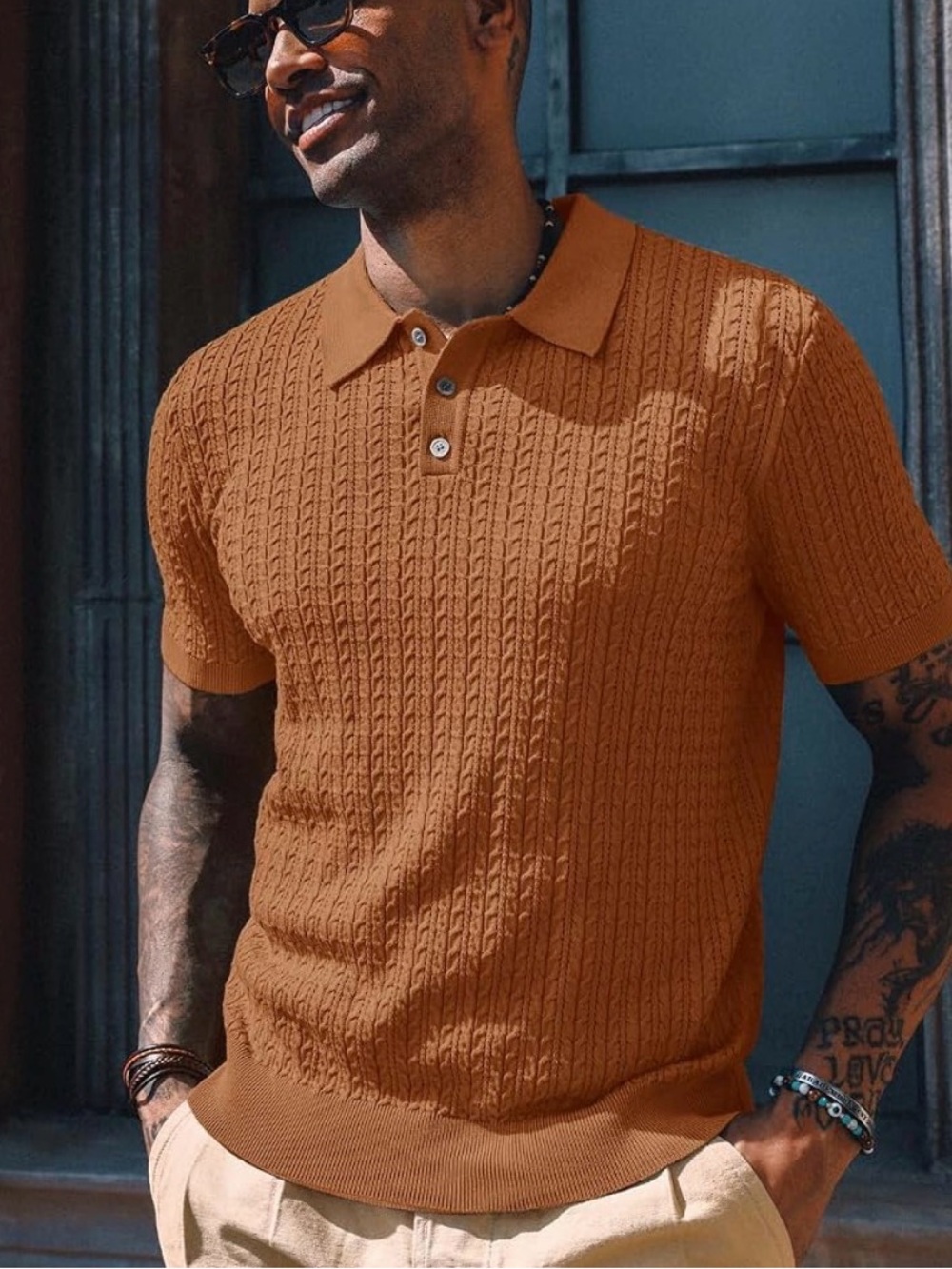PJ Paul Jones Polo Textured Knit Short Sleeve Stretchy Golf Shirt NWT Size L